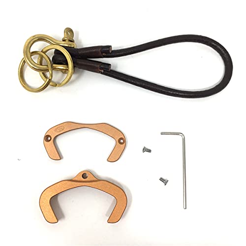 Image of Key Holder for CAN AM Spyder F3 RT RT-S ST RSi Accessory Key Hole Cover Orange with Dark Leather Strap Ver3.0