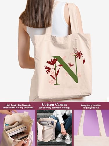 Image of DOODLE Monogram N Diary Gift Set with Tote Bag and Pouch | B6 Soft Bound Ruled Notebook | Stationery Gift Set for Women