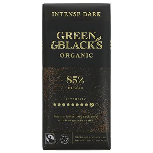 Green & Black's Organic Dark Chocolate, 85% Cocoa, 90 g (Pack of 1)