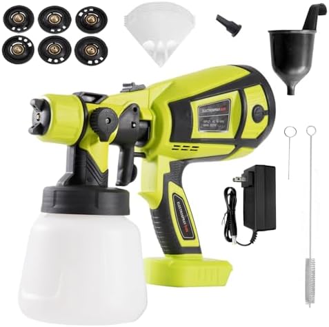 Paint Sprayer for Ryobi ONE+ 18V Li-ion Ni-Cad Ni-Mh Battery, HVLP ...