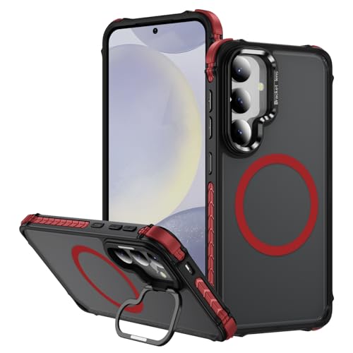 Coque Samsung S24 MagSafe rouge fine et élégante pour vos déplacements quotidiens