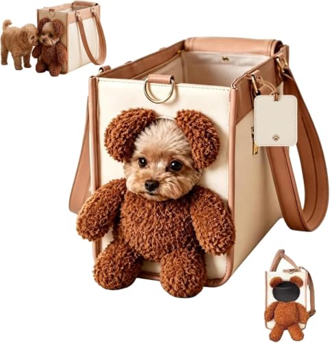 Transportín de Mascotas Bolso Tote Transpirable Oso Cabeza Fuera