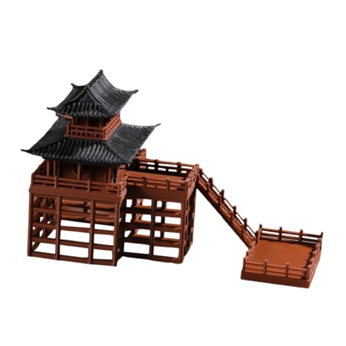 ibasenice Estatua Mini Pabellón para Jardín Adorno de Paisajismo Decoración de y Miniatura Accesorio para Bonsáis y Micro