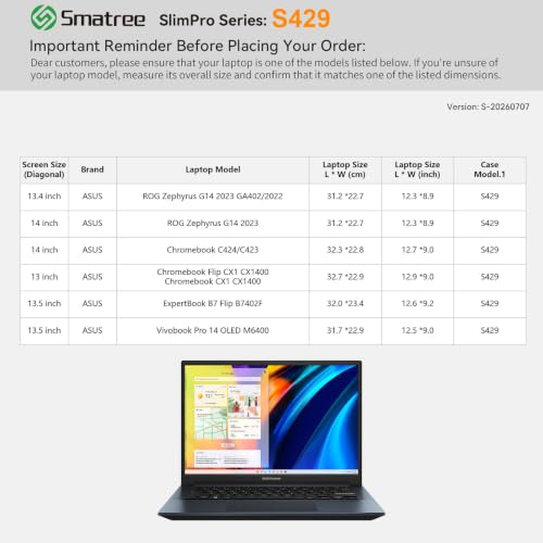 Image of Smatree SlimPro Laptop Case for 14 inch ASUS ExpertBook B7 Flip