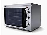 Stalwart Commercial Convection Oven, 100L Heavy Duty Stainless Steel Electric, 4 Aluminium Racks, 180 Min Timer, Fan Assisted for Professional Kitchens, Temperature 50-250°C