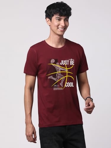 Image of ADRO Men's Graphic Printed 100% Cotton T-Shirt - Regular Fit, Printed T-Shirts for Men