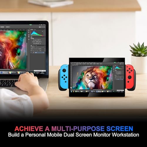 Bedail Fully Integrated Portable Monitor For Switch,Removable 18650 Battery(Not Included),1080P 10.1 Inch Extender Screen With Usb Type-C thumb #2