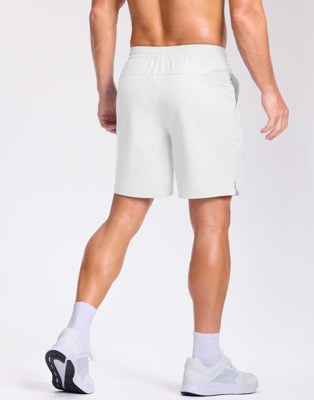 Image of GGJ Men's Lightweight Athletic Shorts with 2 Zipper Pockets 7 inch /9 inch /5 inch Gym Workout Running Quick Dry Tennis Shorts for Men