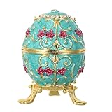 Solide et grâce à sa structure en métal robuste ornée de strass en forme d'œuf, cette boîte à bijoux en forme d'œuf est idéale pour ranger vos petits objets précieux du quotidien, décorer vos œuf de pâques ou opter pour un rangement vintage de style européen