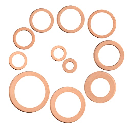 BGTXINGI 180Pcs 11 Kinds Copper Sealing Washers Copper Flat Gasket Oil Sealing Washer Box M5 M6 M8 M10 M12 M14 M16 M20 - Image 2