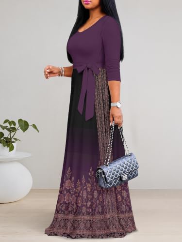 Image of Women's 3 /4 Sleeve Maxi Dress with Pockets