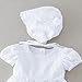 Bow Dream Baby Girls Christening Baptism Dress Formal Party Special Occasion Dresses for Toddler 4Pcs White 0-3 Months