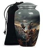 JAGSHASHI Native American Urn for Ashes - Cremation Urn for Burial - Ashes Holder (10 inch Pack of 1)