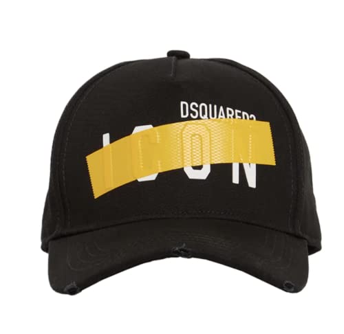 DSQUARED2 Hidden Swipe Tape Icon Baseballcap Cap Kappe Basebalkappe Hat Hut Black