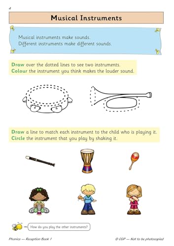 English Targeted Practice Book: Phonics - Reception Book 1 (CGP Primary Phonics)