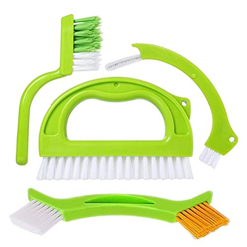 4 in 1 Tile Grout Cleaner Brush Tile Joint Brush Set Multifunctional Cleaning Brush for Kitchen Bathroom Dirt Scrubbing Tool Stiff - Bristle Cleaning Joints Scrubber for Deep Cleaning