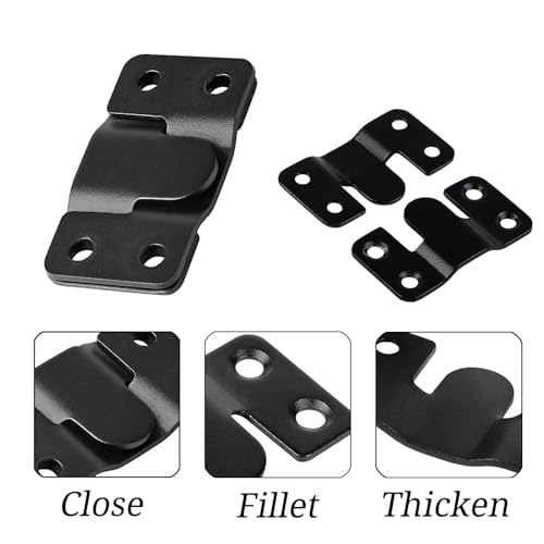 Image of Stainless Steel Picture Hangers,Photo Frame Hanging Hook Z Shaped Clip Bracket Furniture,4 Sets Flush Mount Bracket Wall Mount Hardware,French Cleat for Mirror, Photo Shelf and Cabinet (Black)