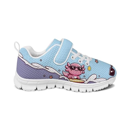 Cartoon Animal Kids Lightweight Sneakers Girls Breathable Running Tennis Shoes Non-Slip Sports Sneakers Athletic Hook-and-Loop Strap Shoes for Little Kid SizeUS11-152