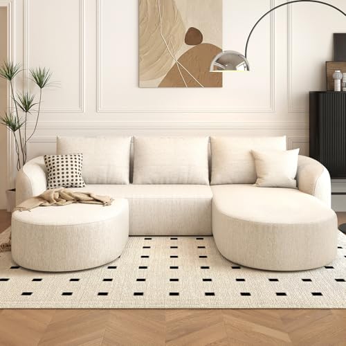 Settab 111" Modular Sectional Couches Luxury Modern Curved Back U-Shape