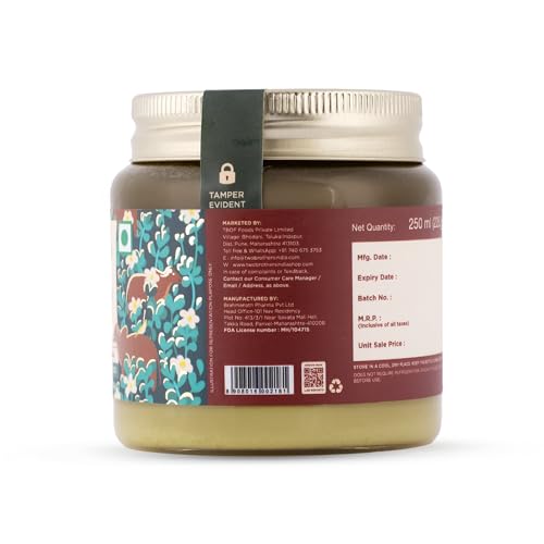 Organic Grass-Fed A2 Ghee Infused with Water Hyssop (Brahmi) | Ayurvedic Superfood | Rich in Vitamins A, B, C & E | Powerful Antioxidants | Supports Brain Health, Stress Relief & Digestion | Bilona Method | 8.4 oz | Two Brothers Organic Farms