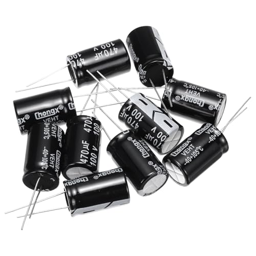 Image of sourcing map Electrolytic Capacitor Aluminum Radial High Frequency 470UF 100V 105 Celsius Life 3000H 16 x 25mm High Ripple Current,Low Impedance 10pcs