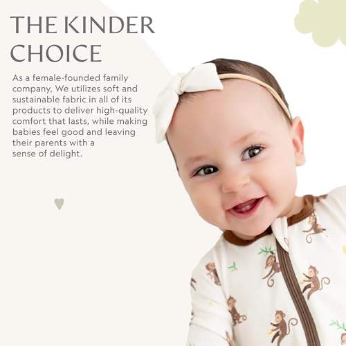 Image of Bamboo Little Soft Baby Footie Pajamas, Baby Clothes, Newborn Sleepers, 95% Viscose and 5% Spandex, 0-24 Months