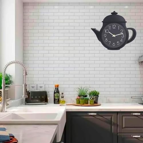 Relógio de Parede Decorativo Decoração Cozinha Cafeteria Café Chaleira Bulê
