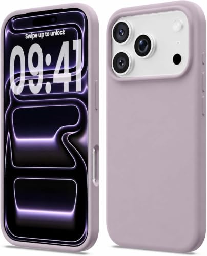 Image of DIZORO Compatible with (iPhone 17 Pro Max Case)(2025), Liquid Silicone 3 Layers Full Covered Soft Gel Rubber Phone Case,Shockproof Protective Cover with Anti-Scratch Microfiber Lining- Light Lilac