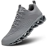 Men's Running Shoes Blade Tennis Walking Casual Fashion Sneakers Breathable Non Slip Gym Sports Work Athletic Trainers Grey
