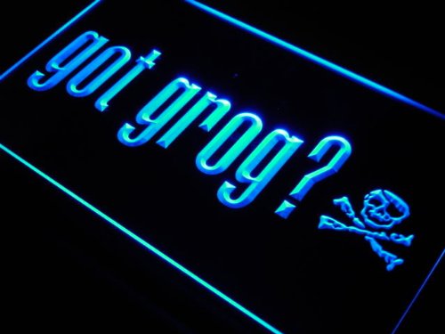 ADVPRO j645-b Pirates Got Grog Skull Bar Pub Neon Light Sign