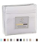 Clara Clark Premier 1800 Series 4pc Bed Sheet Set - Queen, White,Hypoallergenic, Deep Pocket