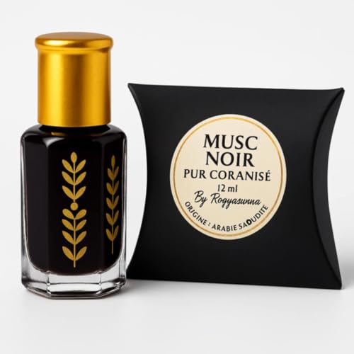 Musc Noir Liquide Coranisé 12ml – Flacon Grand Format avec Tige – Huile Spirituelle pour Roqya, Protection & Purification – Marque RoqyaSunna