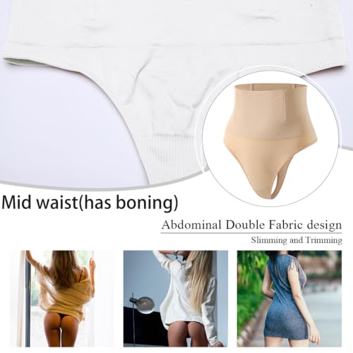 Image of Werena Tummy Control Thong Shapewear for Women Seamless Shaping Novelty Thong Panties Body Shaper Underwear