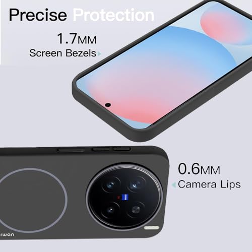 Image of KARWAN️Magnetic Ultra Slim-Fit Back Case Cover for Vivo X200 Pro |Hard PC Case Cover| Ultra-Thin & Light Weight with [Ultra Premium Feel] Case for Vivo X200 Pro(6.8 inch)(Black)