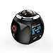 Produktbild Morehappy7 Wireless 360 Grad Panorama Kamera 3D VR Action Sports Kamera Wifi 16 MP 4 K HD 30 fps Wasserdicht 230 ° Große Linse Mini DV Player, Schwarz, Free Size