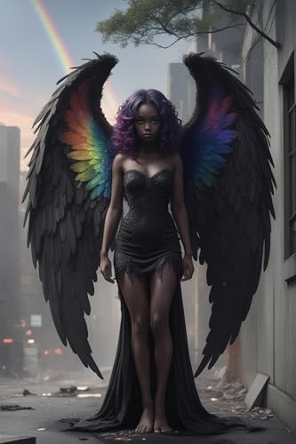 Diamond Painting Kits African Woman Diamond Painting for Beginners 5D Portraits Diamond Crystal Craft,Black Angel Girl Painting for Wall Theater Decoration or Birthday Gift 8x12inch