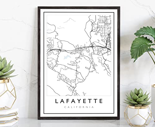 Lafayette California City Map, California Road Map Poster, City Street Map Print, US City Modern City Map, Home Office Wall Decoration - 16x20