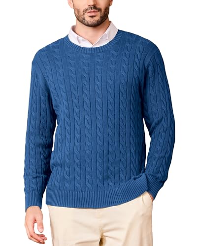 Kallspin Men's Pure Cotton Crew Neck Sweater