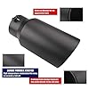 3 Inch Black Exhaust Tip, Universal 3" Inside Diameter Diesel Exhaust Tailpipe Tip, 3 x 4 x 12 Clamp Bolt On Design with Ball End L Wrench