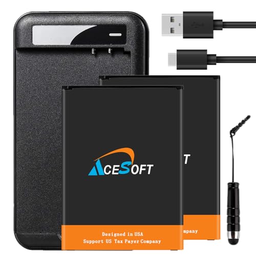 5 Kits 2X 4400mAh Rechargeable Battery Intelligent Compact Quick AC Charger USB 3.1 Fast Charging Cable Connector Stylus Compatible with LG V20 H918 T-Mobile