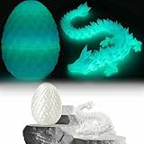 Yueser Uovo di Drago Stampato in 3D, Drago Articolato Stampato in 3D Drago di Cristallo Articolato Flessibili Giocattolo Fidget Del Drago Completamente Mobile Decorazione per la Casa e l'Ufficio