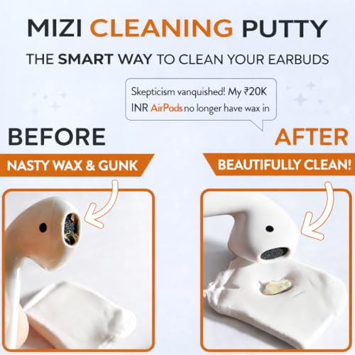 Image of Mizi Cleaning Putty for Air-Pods,Remove Ear Wax,Dirt&Gunk from Devices with Small Crevices,Cleaner Kit Compatible with Earpods,Earphones,Headphones&Hearing Aids-(10 Pack) White