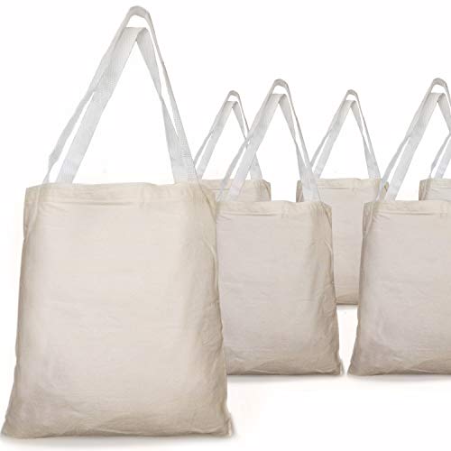 GiftExpress-12-Pack-1275-H-x-1065-W-Natural-Color-Canvas-Tote-BagCanvas-Craft-BagsCanvas-Grocery-bags-12-Pack
