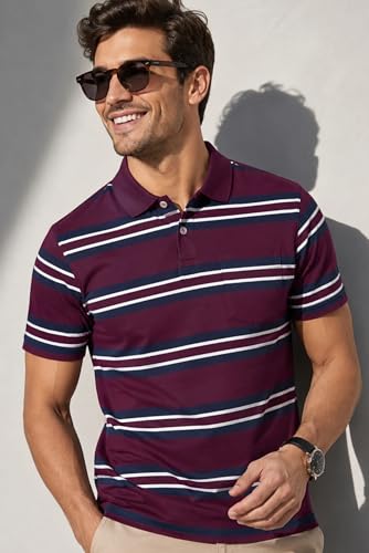 Image of SANE ORIGINALS Half Sleeve Polo T-Shirt for Men with Pocket || Stripe Collar and Pocket T-Shirt for Men Half Sleeves