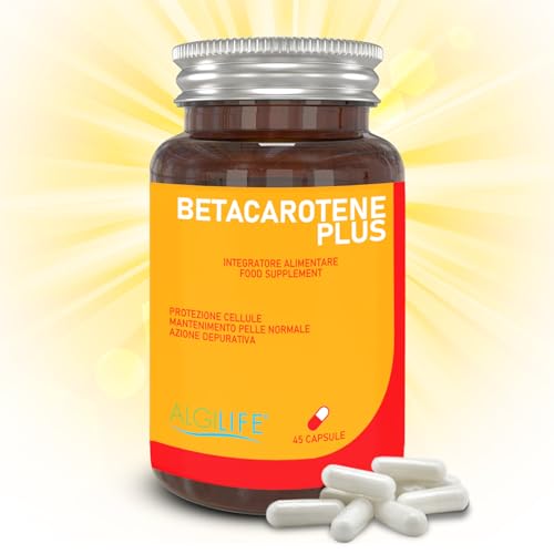 ALGILIFE BETACAROTENE per ABBRONZATURA FORTE con Zinco, Rame, Luteina e Viola del Pensiero, Betacarotene Integratore Abbronzatura, Attivatore Melanina, Beta Carotene Acceleratore Abbronzatura (45 CPS)