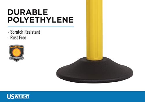 Us Weight Chainboss Stanchion With 10' Of Black Plastic Chain Ft. Sunshield Uv Protection–Weighted Base – Six Pack #TOP4