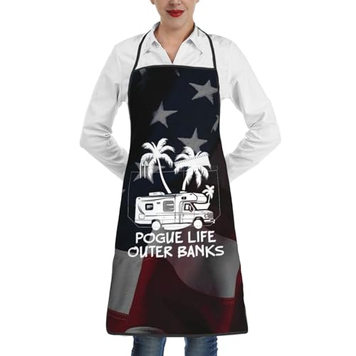 nopicsn Pogue Life Apron for cooking with Pockets Women Men Kitchen Chef Funny Aprons