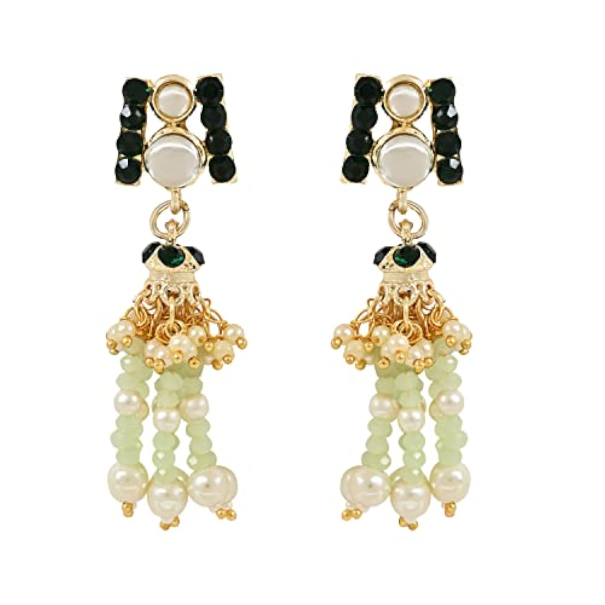 Kundan & Beads Multistrand Necklace Set with Maang Tikka