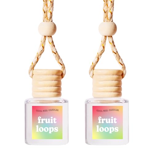 Image of COOLGIRLCANDLES Fruit Loops Car Air Hanging Fragrance Oil Diffuser for Essential Oils, Long Lasting Car Diffuser Bottle