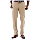 Lee Men's Custom Fit Relaxed Fit Flat Front Pant, Mid-Khaki, 30x30